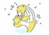 クマの親子がハグしているイラスト