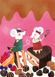 drop2月号表紙イラスト | バレンタイン　ねずみの片思いとチョコレート